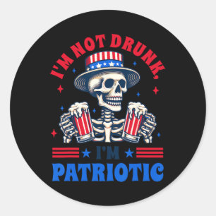 Im Juli amerikanisches Trinken bin ich im Patriot  Runder Aufkleber
