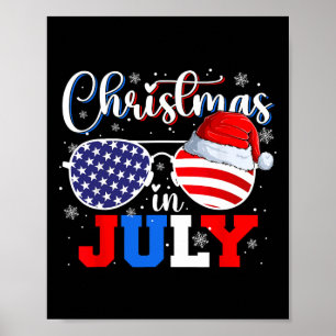Im Juli Santa Hut Sungles USA-Flagge 4. Juli 1 Poster