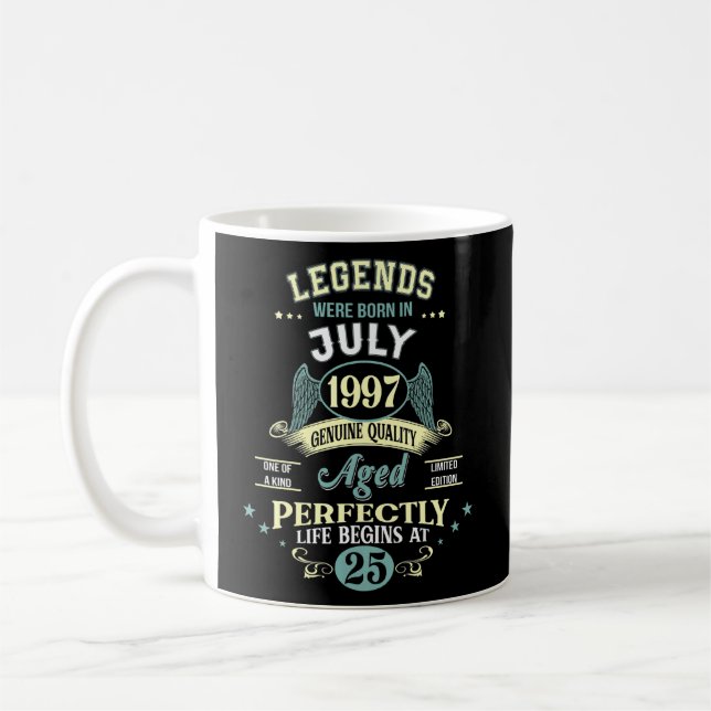 Im Juli waren die Dekorationslegenden des 25. Gebu Kaffeetasse (Links)