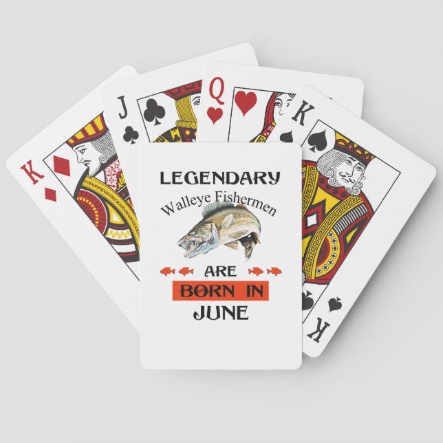 Im Juni sind die Fischer der legendären Walleye Ge Spielkarten (Rückseite)