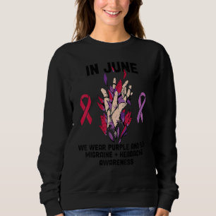 Im Juni tragen Lila und rote Migräne und Kopfschme Sweatshirt