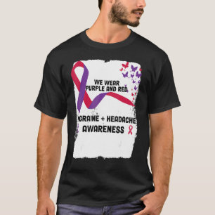 Im Juni tragen Lila und rote Migräne und Kopfschme T-Shirt