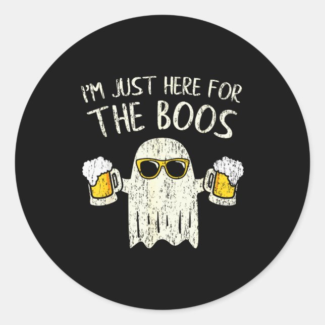 Im Just Here For The Boos Funny Gift Halloween Gho Runder Aufkleber (Vorderseite)