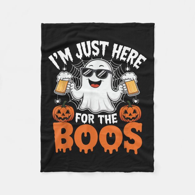 I'm Just Here For The Boos Funny Halloween Ghost  Fleecedecke (Vorderseite)