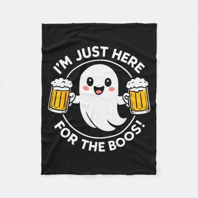 I'm Just Here For The Boos Funny Halloween Ghost M Fleecedecke (Vorderseite)