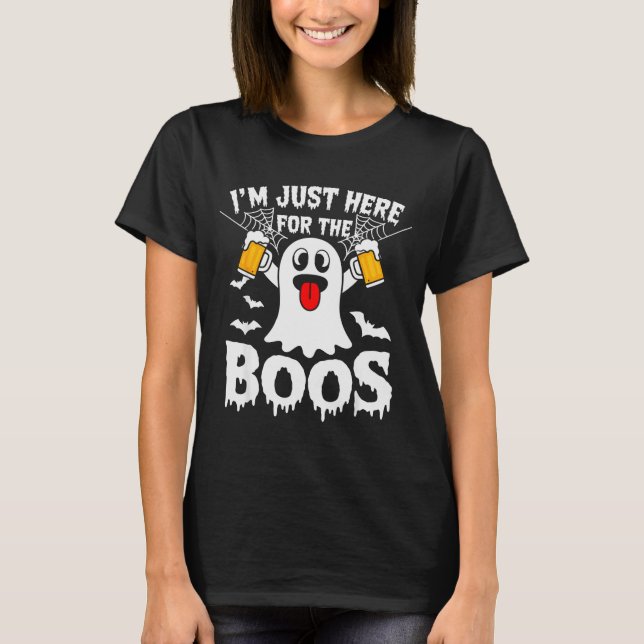 I'm Just Here For The Boos Funny Halloween Ghost M T-Shirt (Vorderseite)