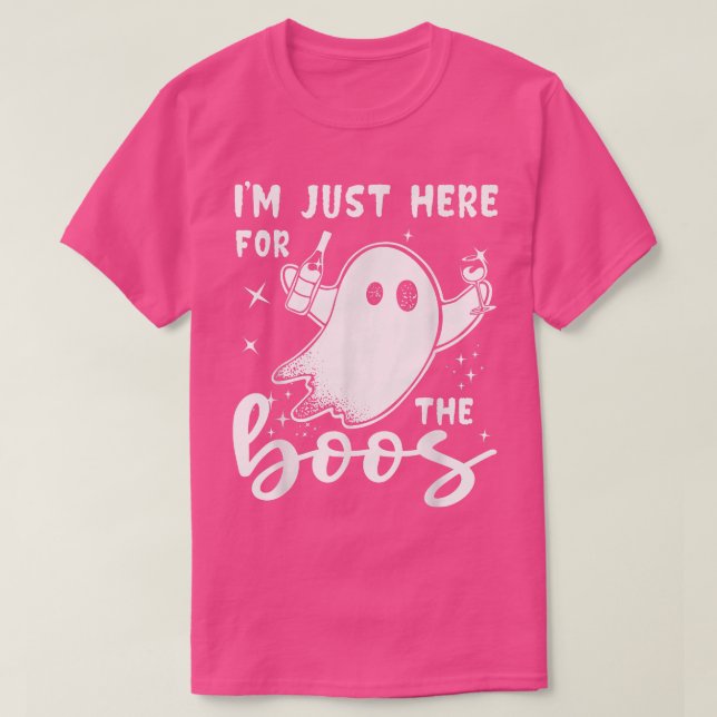 I'm Just Here For The Boos Funny Wine Halloween  T-Shirt (Design vorne)