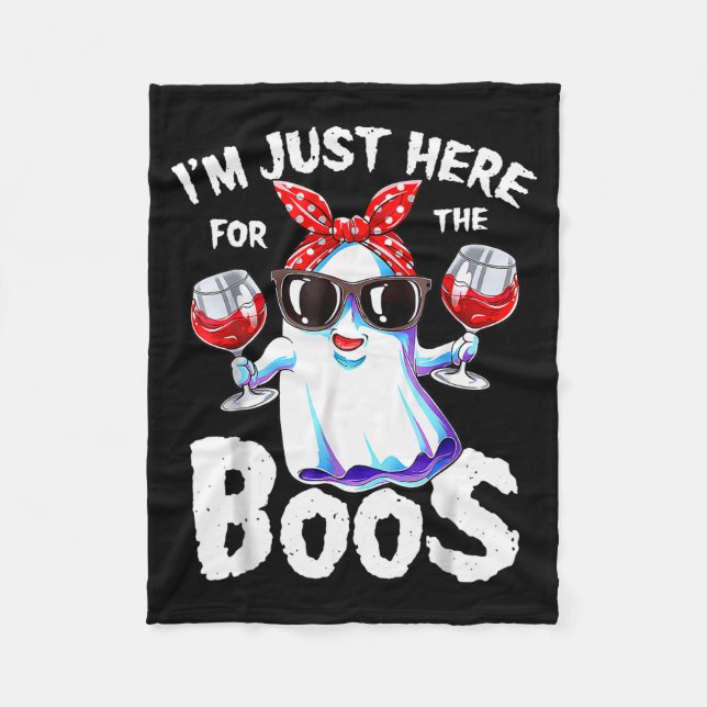 I'm Just Here For The Boos Halloween Women Ghost C Fleecedecke (Vorderseite)