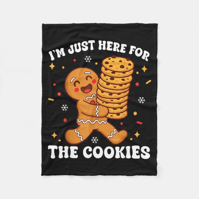 I'm Just Here For The Cookies Gingerbear  Fleecedecke (Vorderseite)