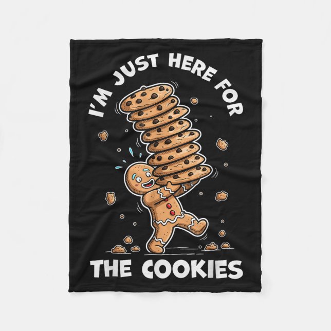 Im Just Here For The Cookies Gingerbread Christmas Fleecedecke (Vorderseite)