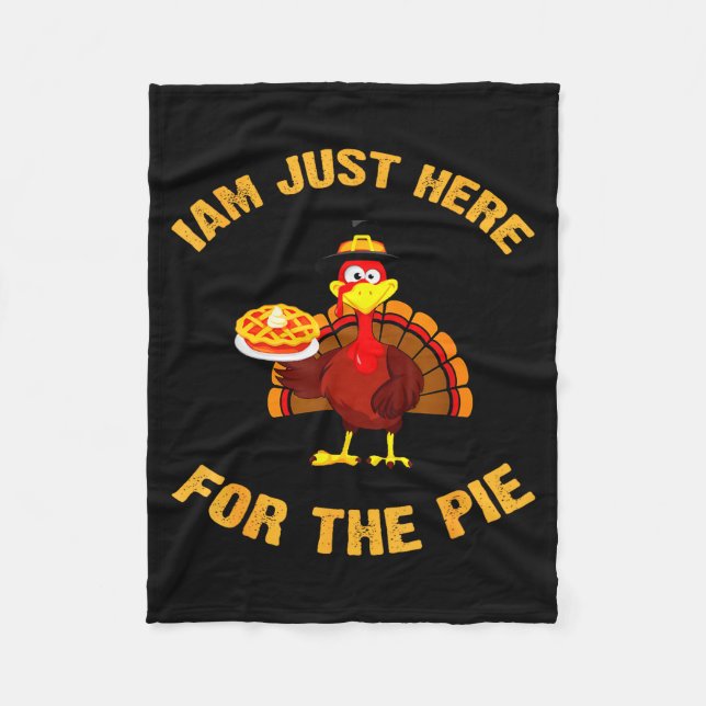 I'm Just Here For The E Funny Thanksgiving Turkey  Fleecedecke (Vorderseite)