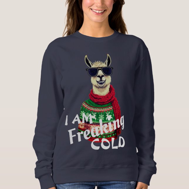 Im kalten Sweatshirt - Cooles Lamassheim (Vorderseite)