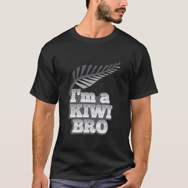 im KIWI Bro Neuseeland mit Silberfarn Angepasst T-Shirt (Vorderseite)