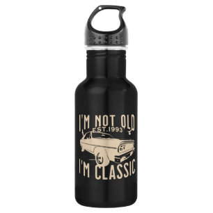Im klassischen trendigen Vintagen Schwarz Edelstahlflasche