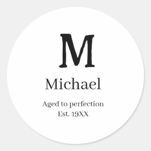 Im Laufe der Zeit perfektioniert gegr. 19XX Monogr Runder Aufkleber