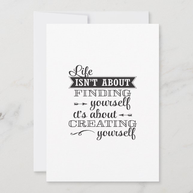 Im Leben geht es nicht darum, sich selbst zu finde Einladung (Vorderseite)