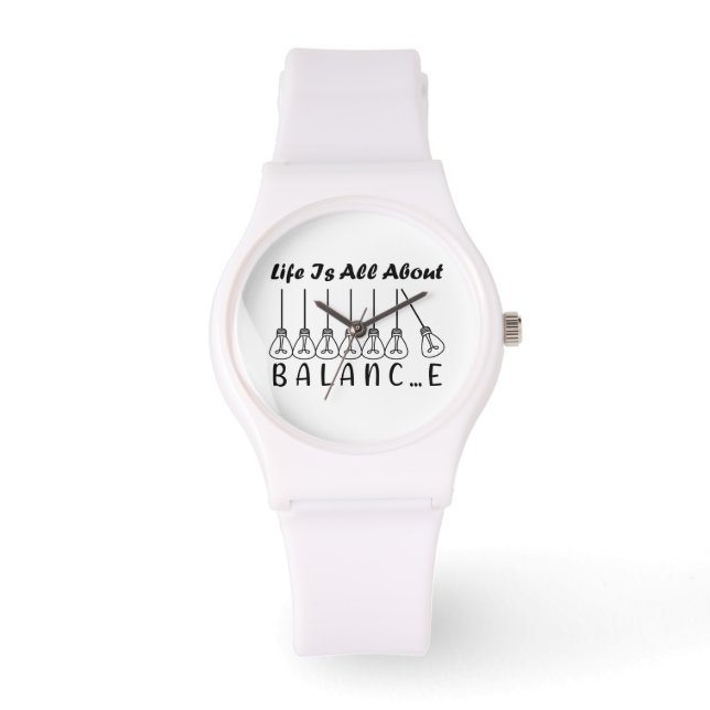 Im Leben geht es um die Balance motivierend Inspir Armbanduhr (Vorderseite)