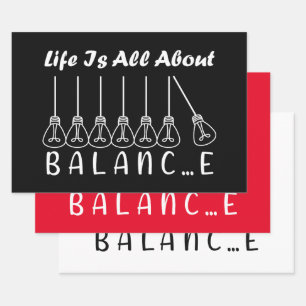 Im Leben geht es um die Balance motivierend Inspir Geschenkpapier Set