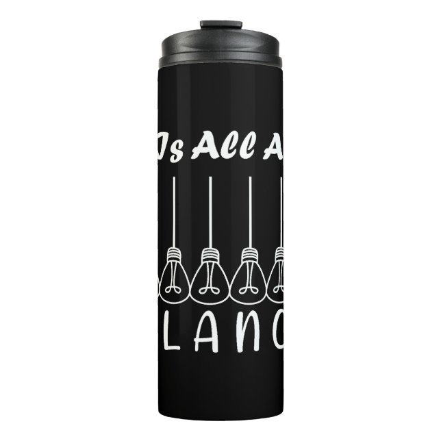 Im Leben geht es um die Balance motivierend Inspir Thermosbecher (Vorderseite)