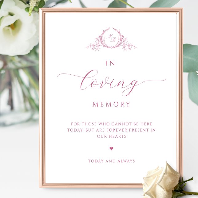 Im liebenden Speicher, Script Monogram Mauve Pink  Poster (Von Creator hochgeladen)