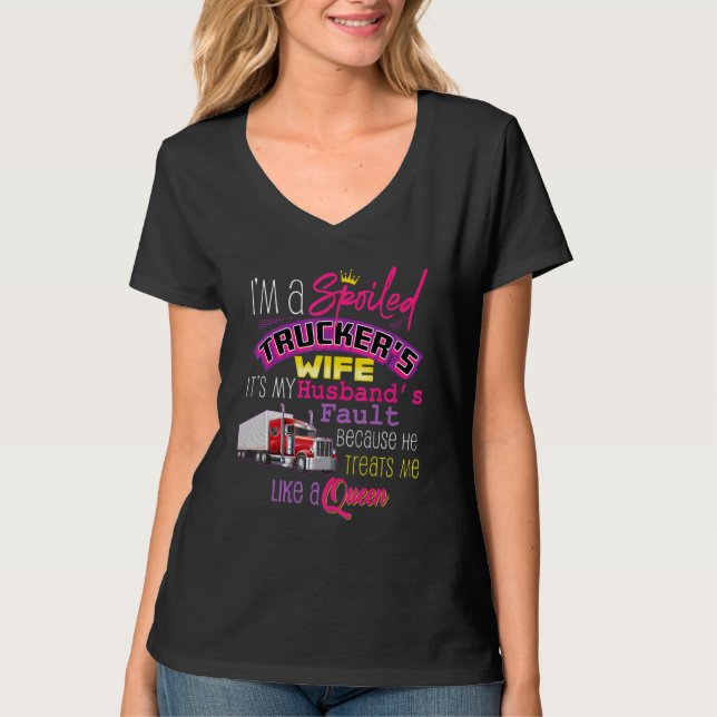 Im LKWs Ehefrau ist mein Husbands Fault T-Shirt (Vorderseite)