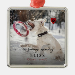 Im Love Memory Pet Foto Paw Print Monogram Keramik Ornament