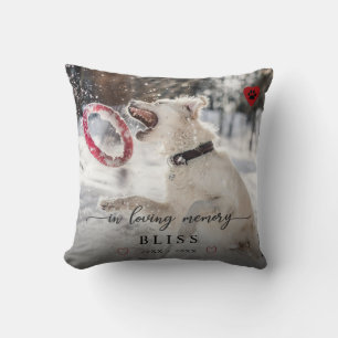 Im Love Memory Pet Foto Paw Print Monogram Kissen