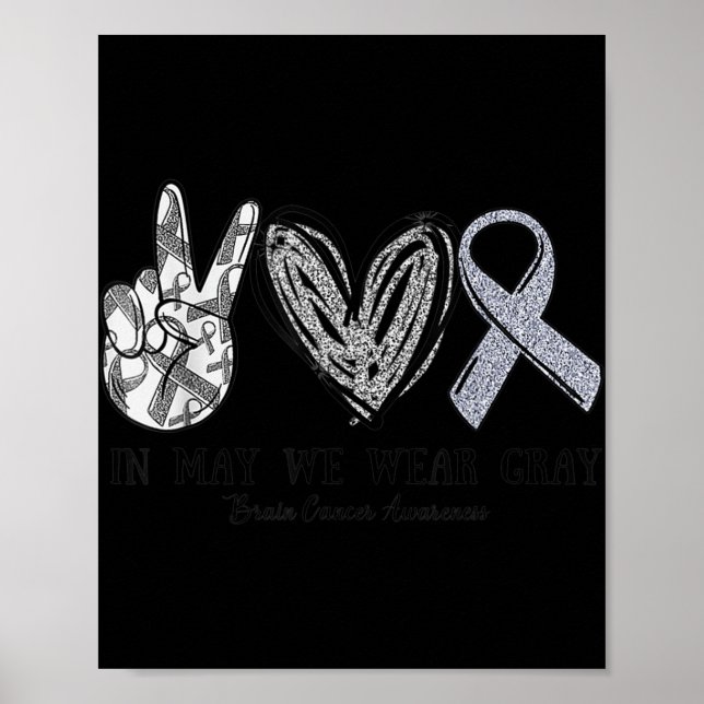 Im Mai tragen wir den Monat des Gray Brain Cancer  Poster (Vorne)