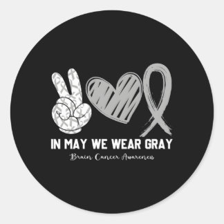 Im Mai tragen wir den Monat des Gray Brain Cancer Runder Aufkleber