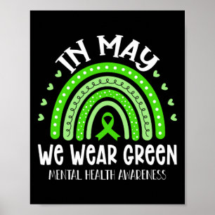Im Mai tragen wir ein grünes Bewusstsein für psych Poster