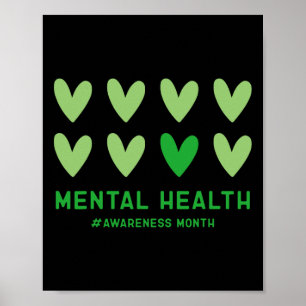 Im Mai tragen wir ein grünes Mental Health Awarene Poster