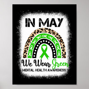 Im Mai tragen wir ein grünes Mental Health Awarene Poster