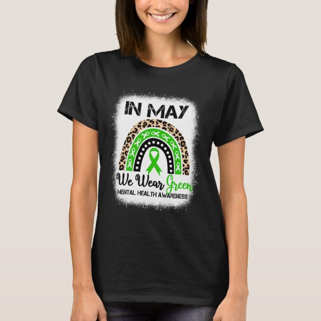 Im Mai tragen wir ein grünes Mental Health Awarene T-Shirt (Vorderseite)