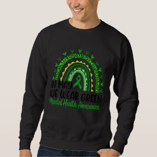 Im Mai tragen wir grüne Leoparden-Regenbogen-Psych Sweatshirt