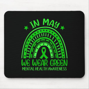 Im Mai tragen wir grüne Regenbogen-Ribbon-psychisc Mousepad