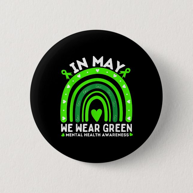 Im Mai tragen wir grünes - Regenbogen-Material für Button (Vorderseite)