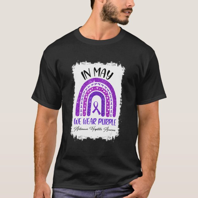 Im Mai tragen wir Lila Autoimmunhepatitis Awarene T-Shirt (Vorderseite)