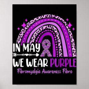 Im Mai tragen wir Lila Regenbogenfibromyalgie Awar Poster
