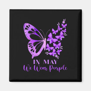 Im Mai tragen wir Lila Schmetterling Lupus Bewusst Magnet