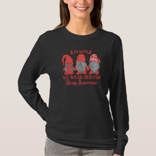 Im Mai tragen wir Red Ribbon Gnome Stroke Survivor T-Shirt