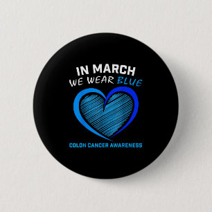Im März tragen wir Blau für Kolonkarzinom Bewussts Button