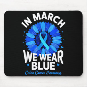 Im März tragen wir blaues Band Sonnenblume Darmkre Mousepad