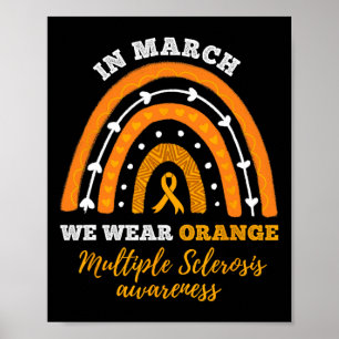 Im März tragen wir eine orange Multiple Sklerose A Poster