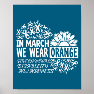 Im März tragen wir orange Entwicklungsstörung Poster