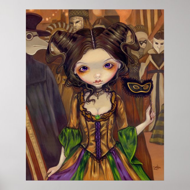 Im Masquerade Ball gothische Mardi gras Art Print Poster (Vorne)
