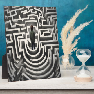 Im Maze Abstrakte Schwarz-Weiß-Kunst verloren Fotoplatte