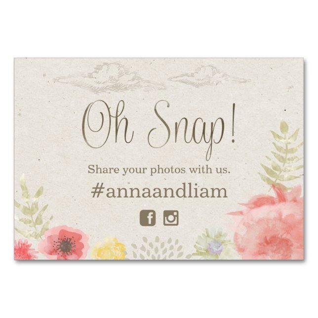 Im "Meadow Summer Wedding Social Media Card" Tischnummer (Vorderseite)