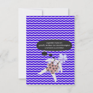 im Meer der Gleichförmigkeit ertrinken Dankeskarte