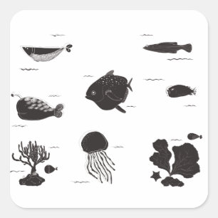 Im Meer Quadratischer Aufkleber