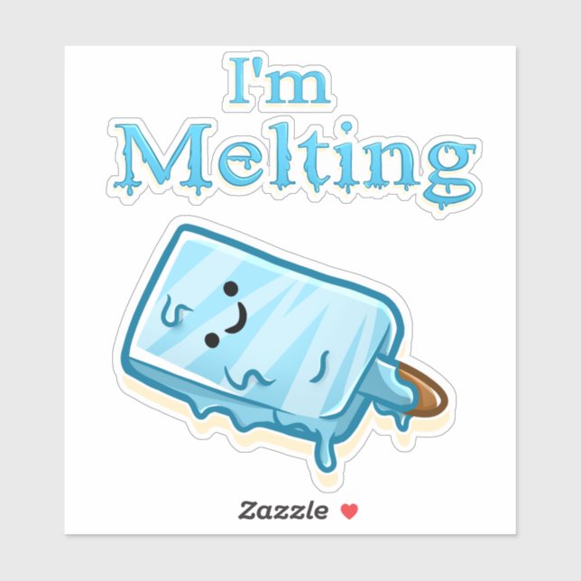 I'm Melting – Cute Popsicle Pun Aufkleber (Blatt)